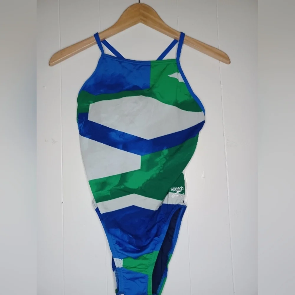Speedo Women's One Piece Swimsuit - Blue and Green